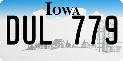 IA license plate DUL779