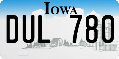 IA license plate DUL780