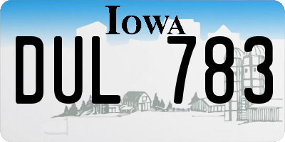 IA license plate DUL783