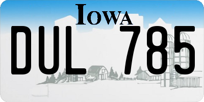 IA license plate DUL785
