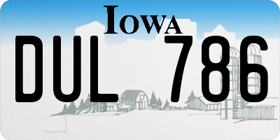 IA license plate DUL786