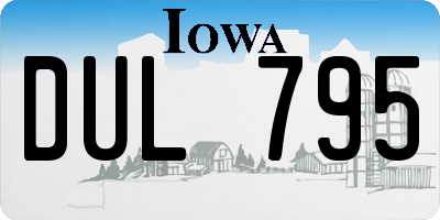 IA license plate DUL795