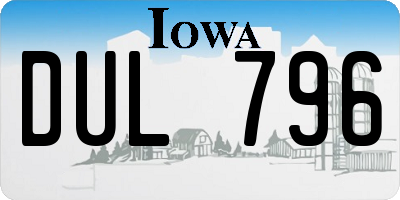 IA license plate DUL796