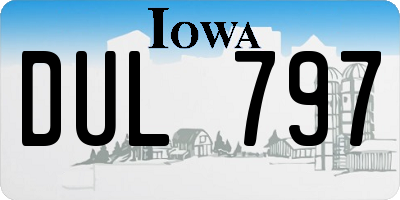 IA license plate DUL797
