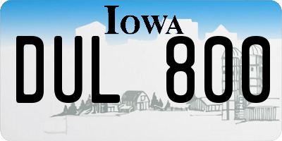 IA license plate DUL800