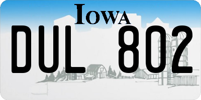 IA license plate DUL802