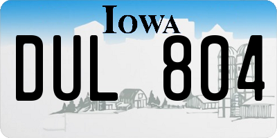 IA license plate DUL804