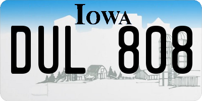 IA license plate DUL808