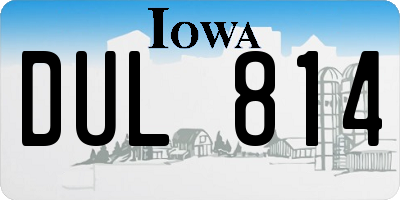 IA license plate DUL814