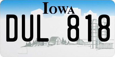 IA license plate DUL818