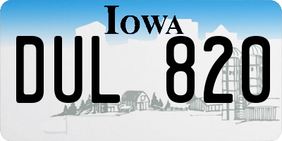 IA license plate DUL820