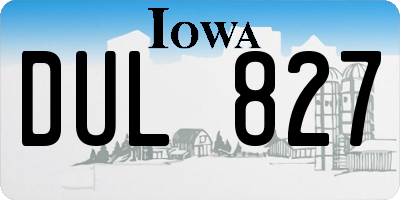 IA license plate DUL827