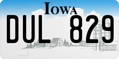 IA license plate DUL829