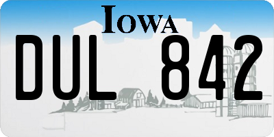 IA license plate DUL842