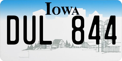 IA license plate DUL844