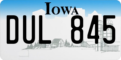 IA license plate DUL845