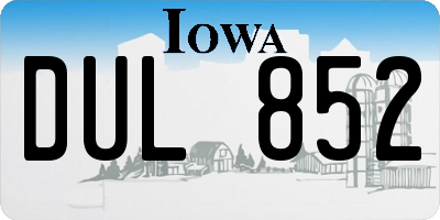 IA license plate DUL852