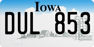 IA license plate DUL853