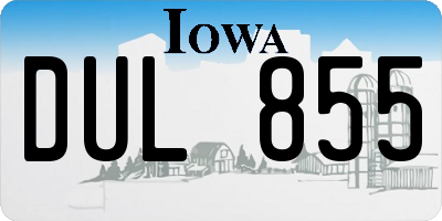 IA license plate DUL855
