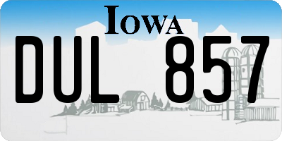 IA license plate DUL857