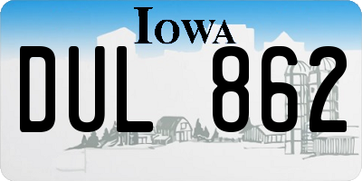 IA license plate DUL862