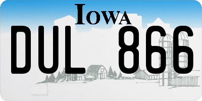 IA license plate DUL866
