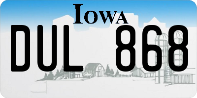 IA license plate DUL868