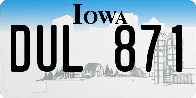 IA license plate DUL871