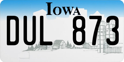 IA license plate DUL873