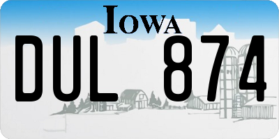 IA license plate DUL874