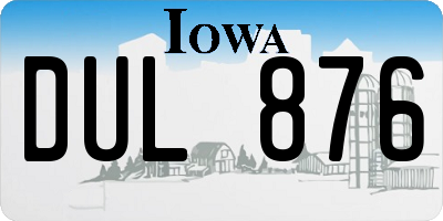 IA license plate DUL876