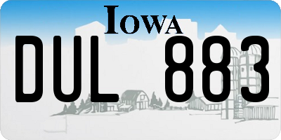 IA license plate DUL883