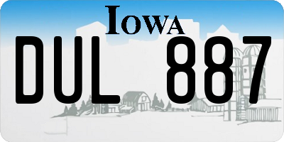 IA license plate DUL887