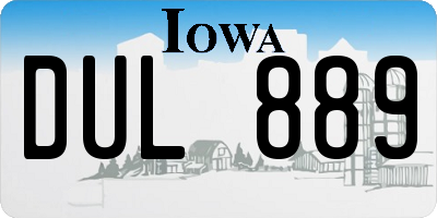 IA license plate DUL889