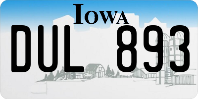IA license plate DUL893