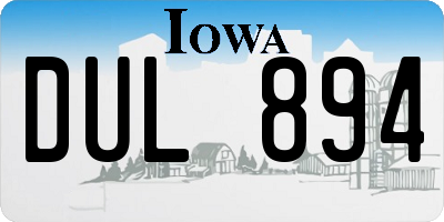 IA license plate DUL894