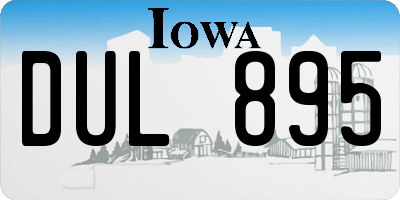 IA license plate DUL895