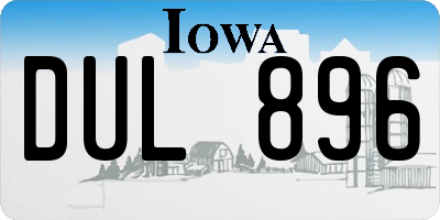 IA license plate DUL896