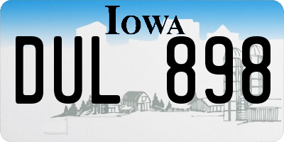 IA license plate DUL898