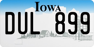 IA license plate DUL899