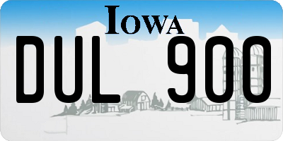 IA license plate DUL900