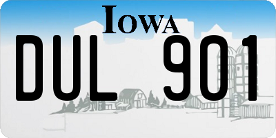 IA license plate DUL901