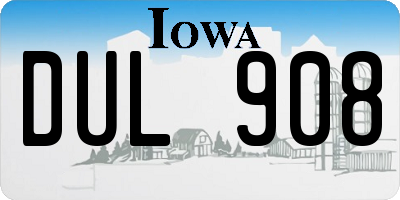 IA license plate DUL908