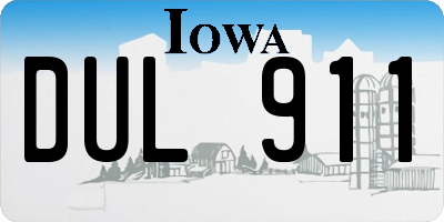 IA license plate DUL911