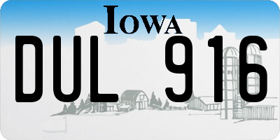 IA license plate DUL916