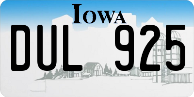 IA license plate DUL925