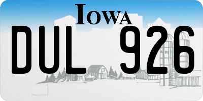 IA license plate DUL926