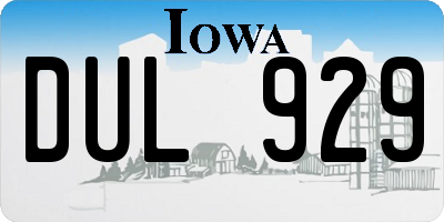 IA license plate DUL929