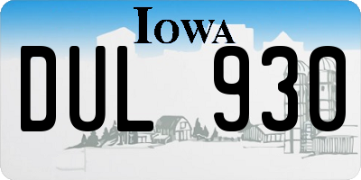 IA license plate DUL930
