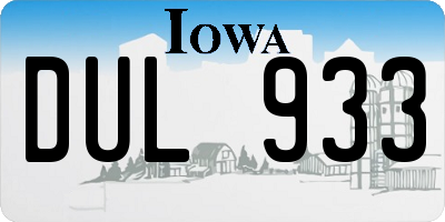IA license plate DUL933